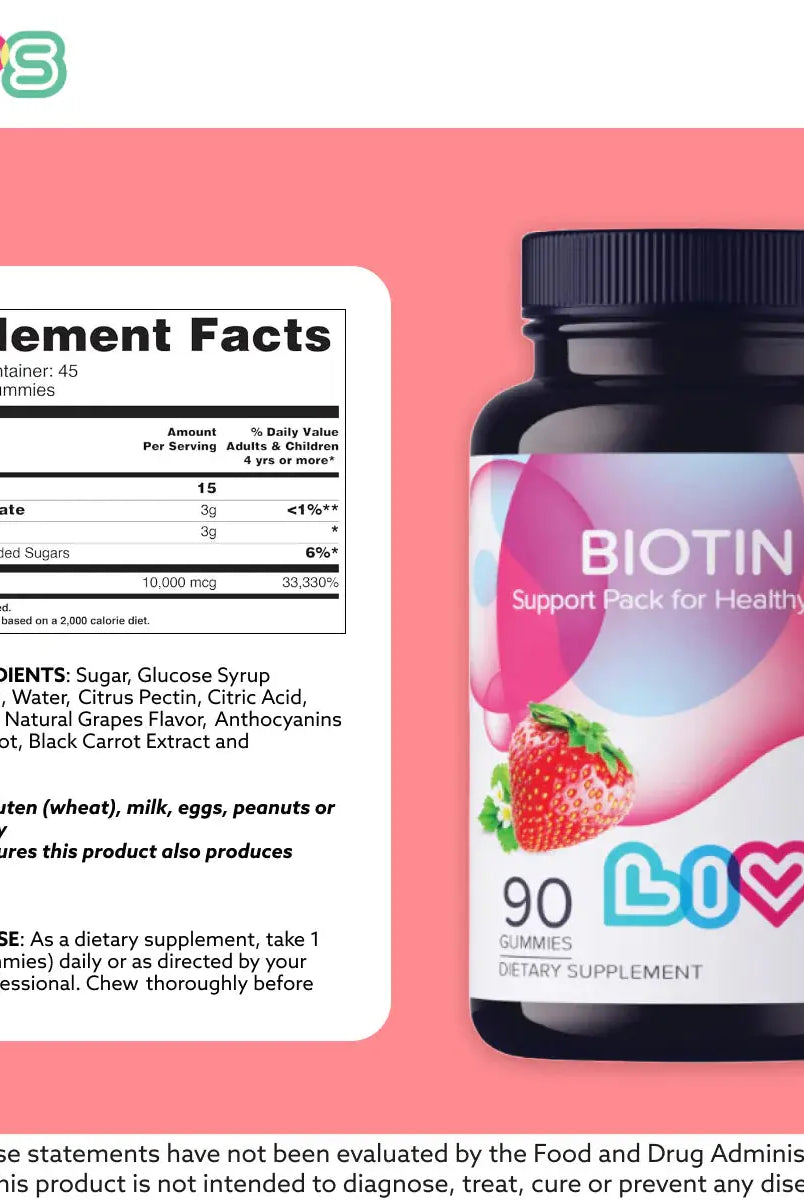 Likvs Biotin 10000 Mcg  90 Gummies My Store