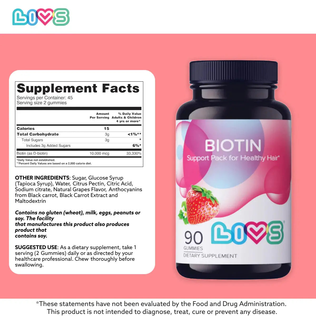 Likvs Biotin 10000 Mcg  90 Gummies My Store