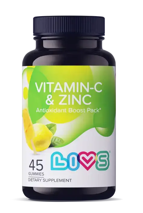 Livs Vitamin-C & Zinc Lemon Ice Pop Flavor 45 Gummies My Store