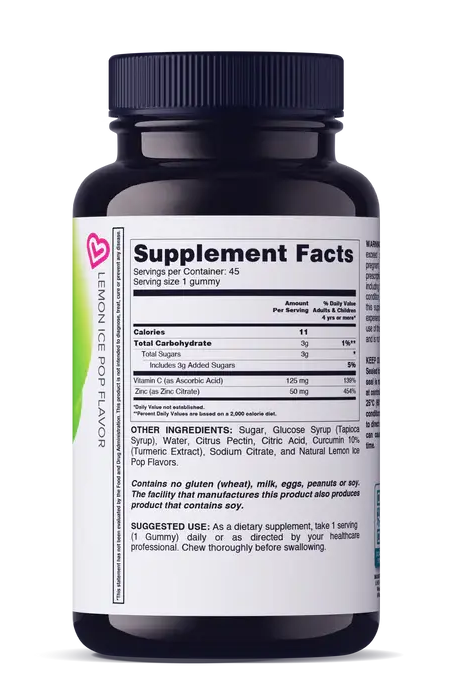 Livs Vitamin-C & Zinc Lemon Ice Pop Flavor 45 Gummies My Store