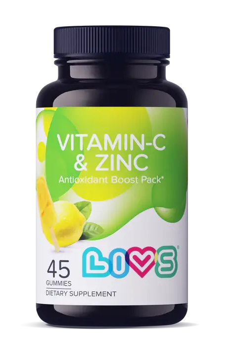 Livs Vitamin-C & Zinc Lemon Ice Pop Flavor 45 Gummies My Store