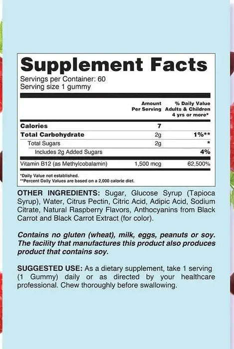 Livs Vitamin B-12 Raspberry Flavored 60 Gummies My Store
