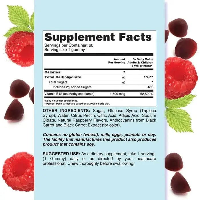 Livs Vitamin B-12 Raspberry Flavored 60 Gummies My Store
