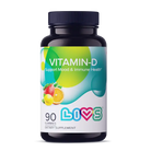 Livs Vitamin-D (2000IU) Orange, Lemon&Straw Flavor 90 Gummies My Store