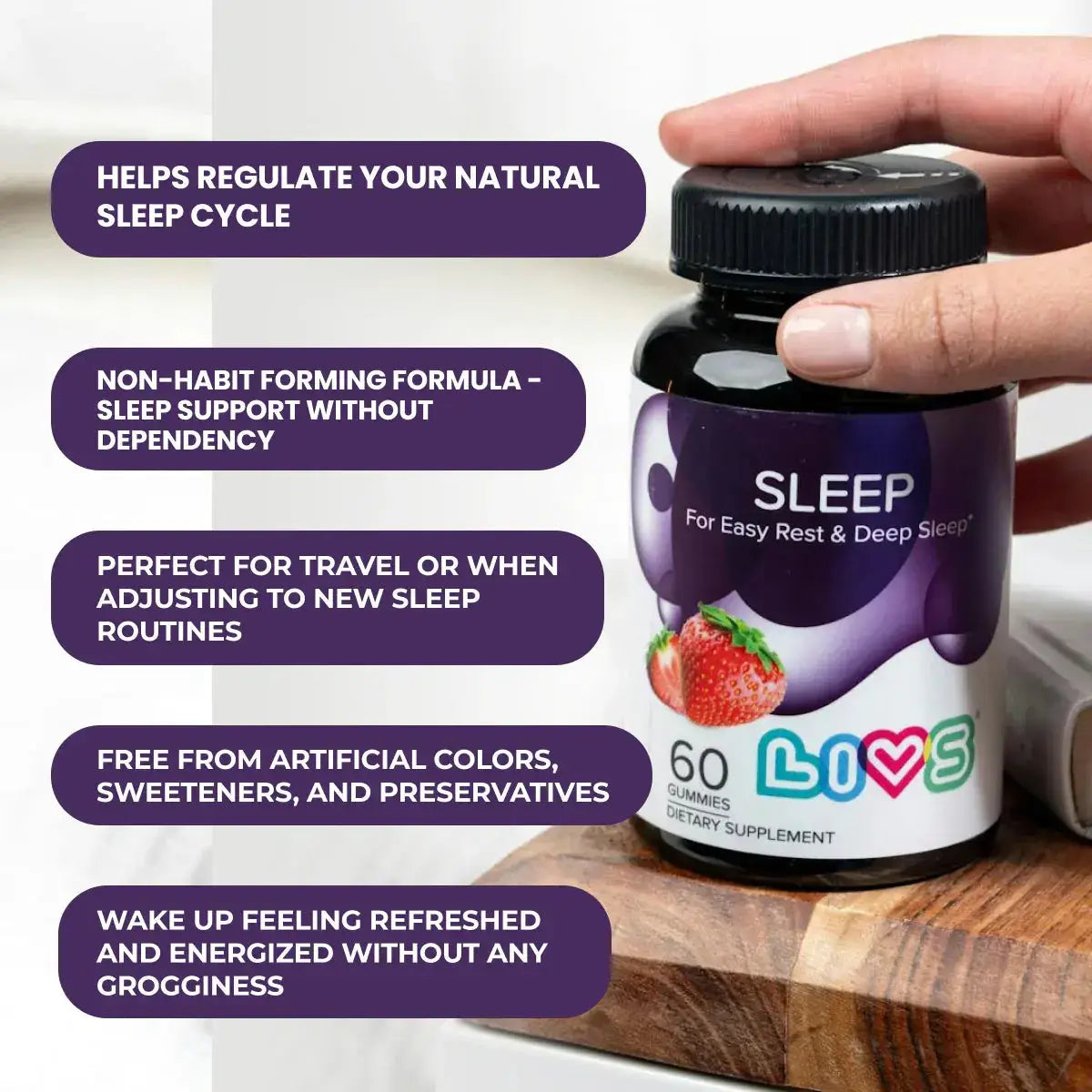 Livs Sleep (Melatonin & Magnesium) Strawberry 60 Gummies My Store